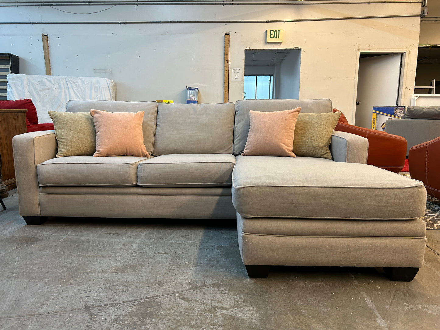 Light Gray Reversible Chaise Sectional