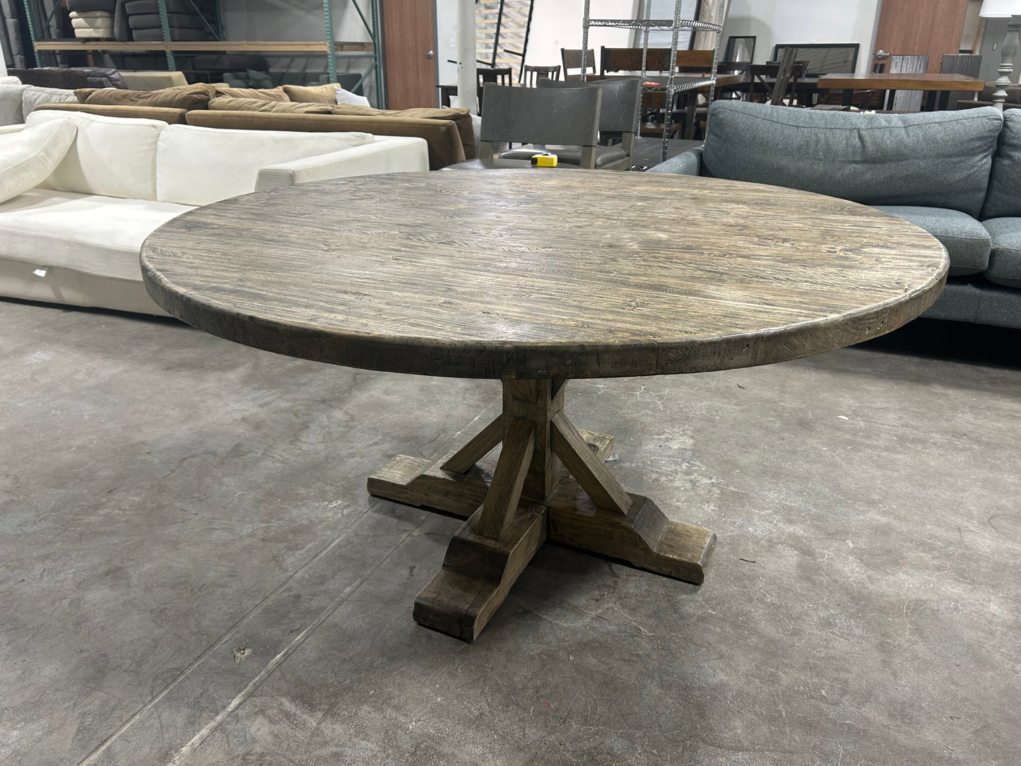 CUSTOM-MADE Round Wooden Farmhouse Dining Table