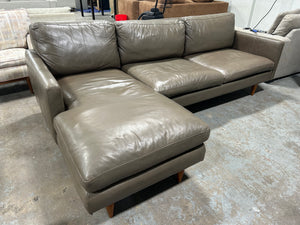 Room & Board Taupe Leather Jasper Sectional