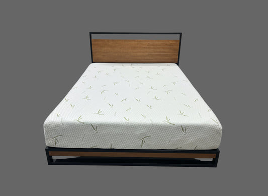 Contemporary Queen Bed Frame w/Bamboo Mattress