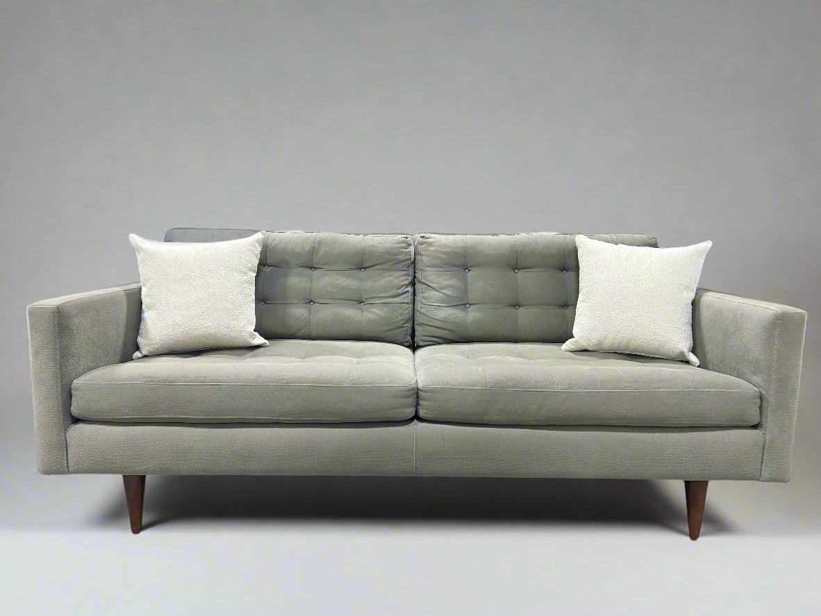 Crate & Barrel Sage Green 76” Petrie Sofa