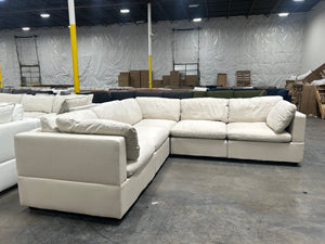 Albany Park Kova Box Cushion Corner Sectional (Dune Performance Linen)