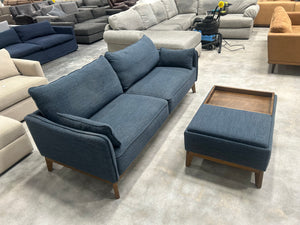 Furniture Row Navy Rhodes Sofa w/Ottoman