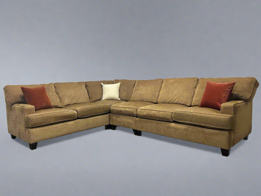 DESIGNER BRAND Joe Ruggiero Collection Modular Beige L-Shaped Sectional