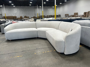 *New* Ontai Dolen 3-Piece Curved Fabric Sectional (Cream)