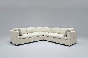 Albany Park Kova Box Cushion Corner Sectional (Dune Performance Linen)