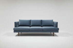 AllModern Miller 84” Upholstered Sofa (Blue Velvet)