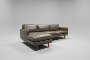 Room & Board Taupe Leather Jasper Sectional
