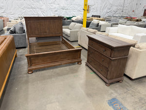 Restoration Hardware Jameson in Antiqued Coffee Full Bed Frame and Dresser