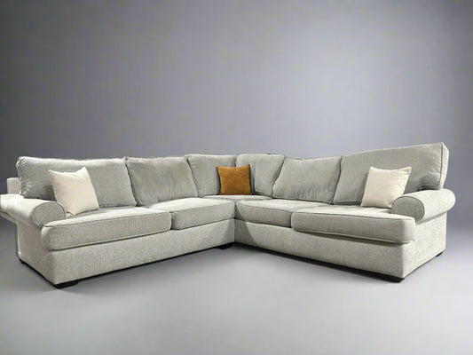 Contemporary Light Gray L-Shaped Sectional