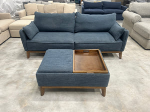 Furniture Row Navy Rhodes Sofa w/Ottoman