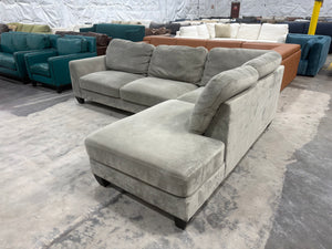 PLUSH 2-Pc Light Gray Chaise Sectional