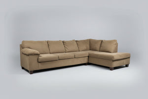 2-Pc Contemporary Brown Chaise Sectional