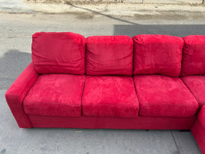 Scandinavian Designs Red Trieste Sleeper Sectional