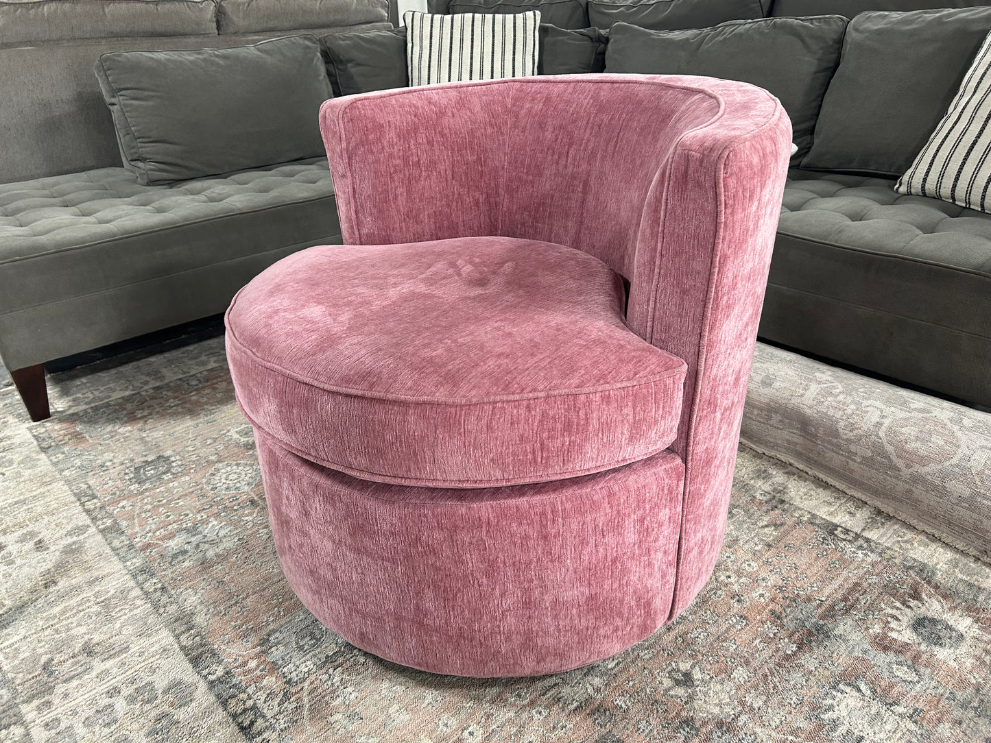 BRAND-NEW Joybird Pink Carly Swivel Chair