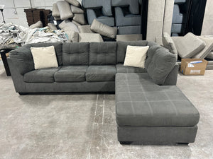 Contemporary Gray Sleeper Chaise Sectional