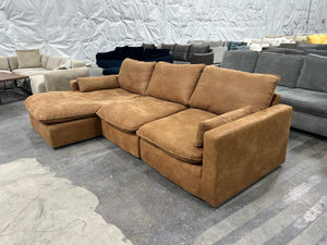 Ashley Tan Microsuede Chaise Sectional