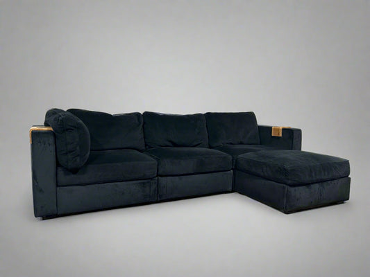 4-Pc Modular Black Velvet LoveSac
