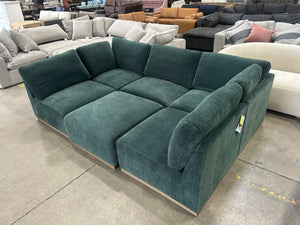 Henredon Murphy Fabric 6-Piece Sectional w/Ottoman (Green)
