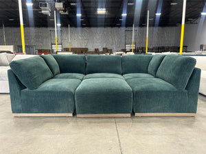 Henredon Murphy Fabric 6-Piece Sectional w/Ottoman (Green)
