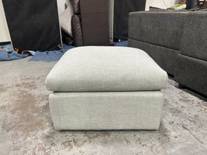 Gray Basketweave Ottoman