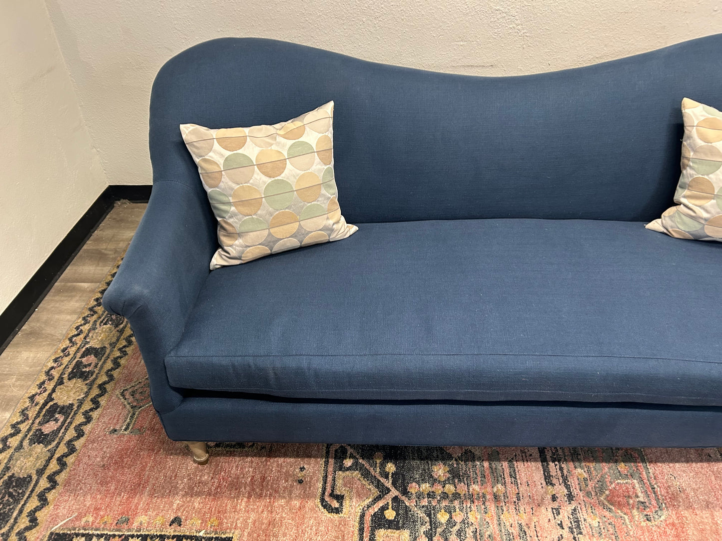 Anthropologie Blue 82” Pied-A-Terre Sofa