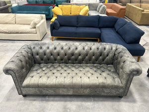 Arhaus Berwick Leather Chesterfield Sofa (Banks Mink)