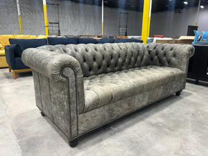 Arhaus Berwick Leather Chesterfield Sofa (Banks Mink)