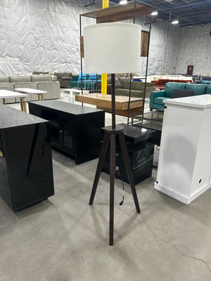 Contemporary Espresso Wood Floor Lamp