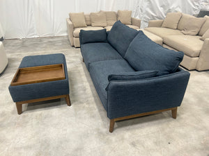 Furniture Row Navy Rhodes Sofa w/Ottoman