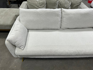 Albany Park 82” White Bouclé MCM Sofa