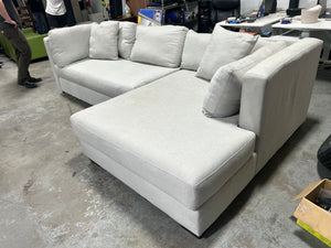 Contemporary Light Gray RAF Chaise Sectional