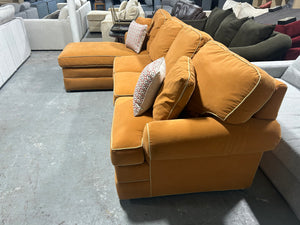 Contemporary Burnt Orange Chaise Sectional