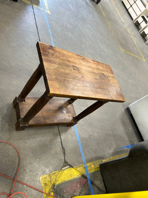 Solid Wood Hand-Carved Side Table
