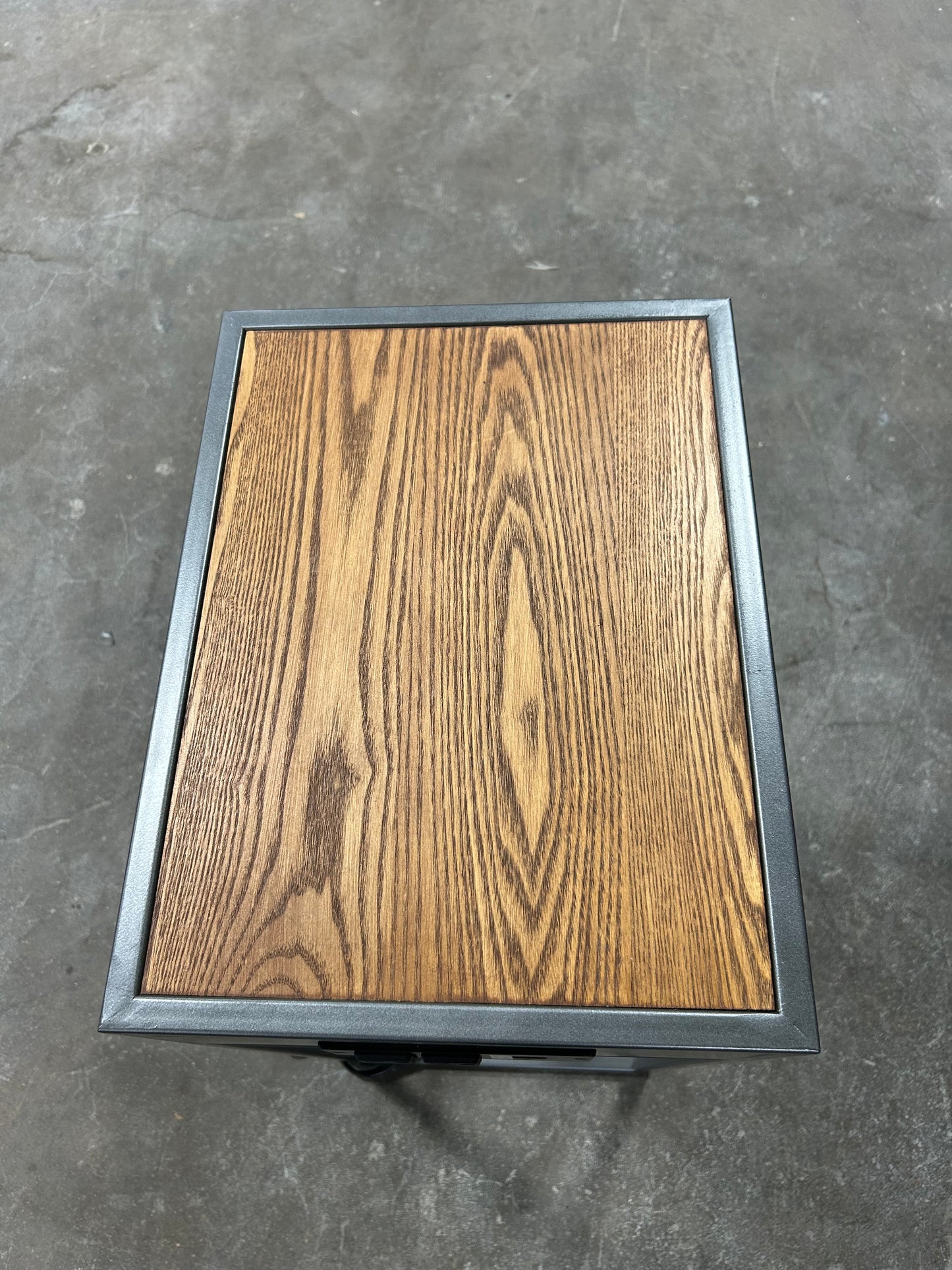 Contemporary Side Table With USB Ports And Outlets