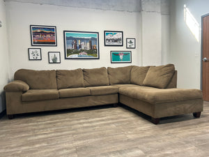 2-Pc Contemporary Brown Chaise Sectional