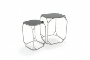 Mirrored Nesting Table Set