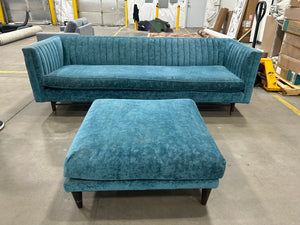 Joybird Chelsea Sofa w/Ottoman (Prime Peacock)