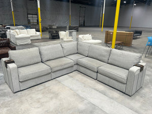 Gray LoveSac Sactional w/Storage Ottoman (5 Seat/8 Side)