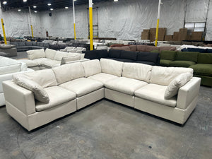 Albany Park Kova Box Cushion Corner Sectional (Dune Performance Linen)