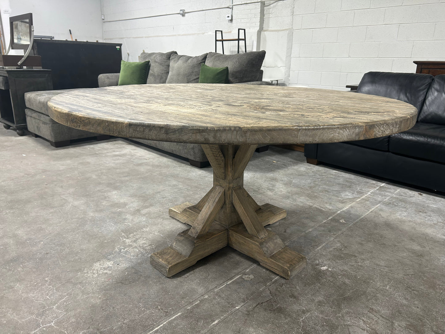CUSTOM-MADE Round Wooden Farmhouse Dining Table