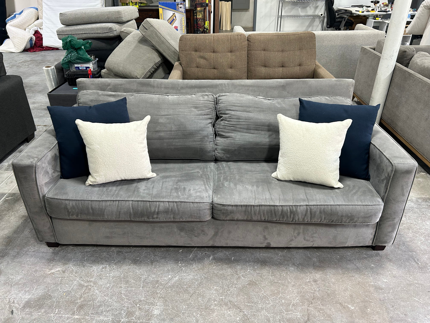 West Elm Gray 86'' Henry Sofa