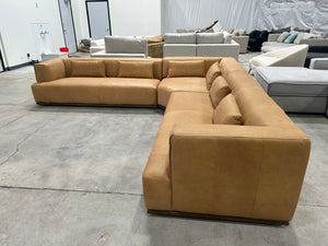 *Brand-New* Moe’s Home Clove Leather L-Shaped Sectional