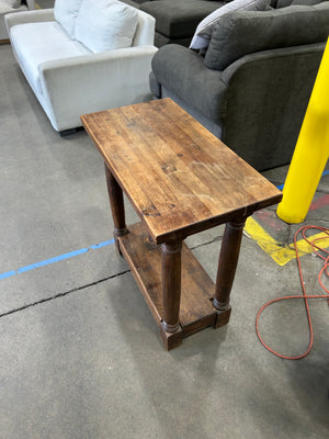 Solid Wood Hand-Carved Side Table