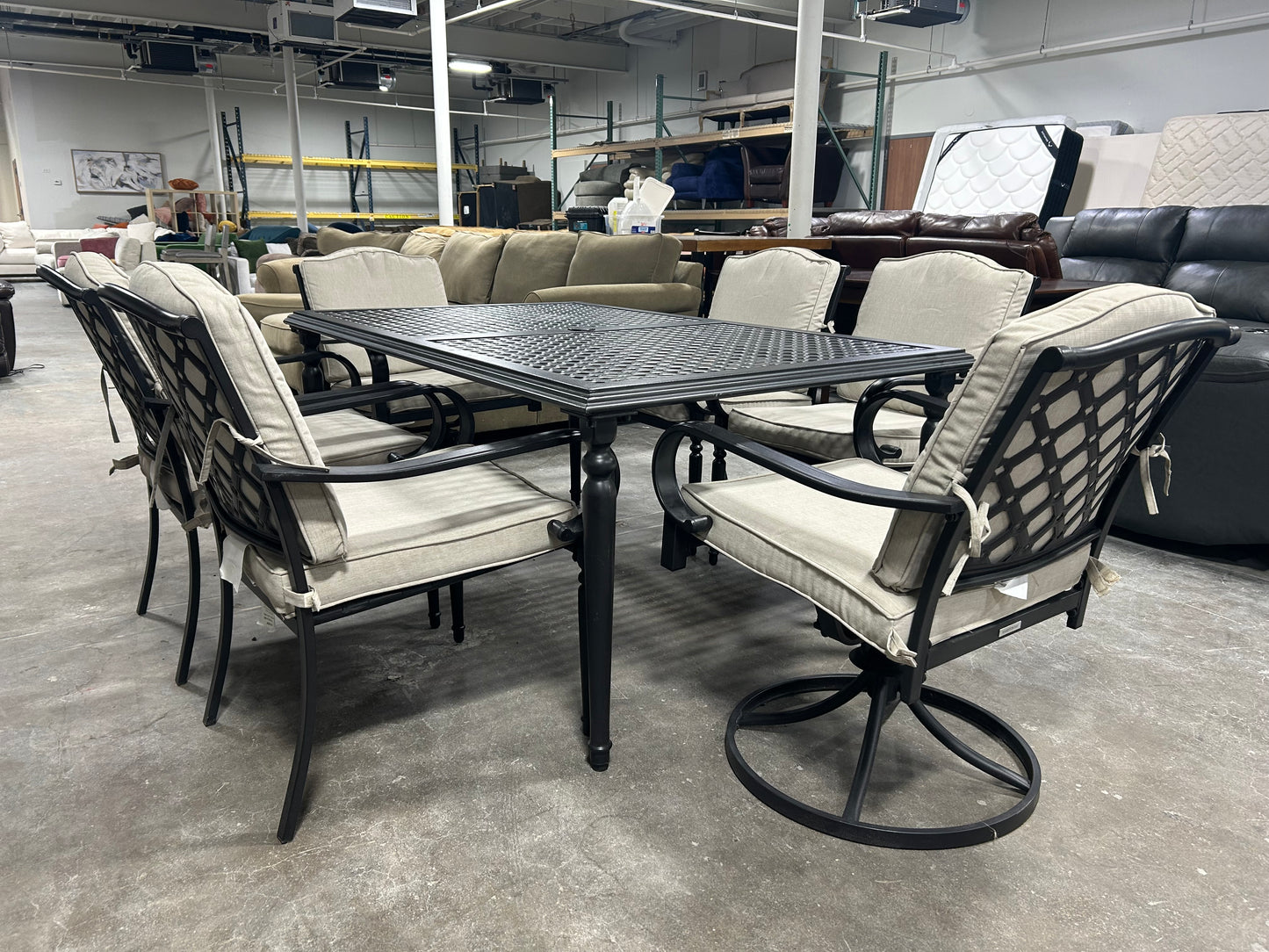 7-Pc Outdoor Metal Patio Table & Chair Set