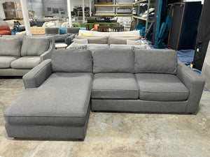 Contemporary 2-Pc Gray LAF Chaise Sectional