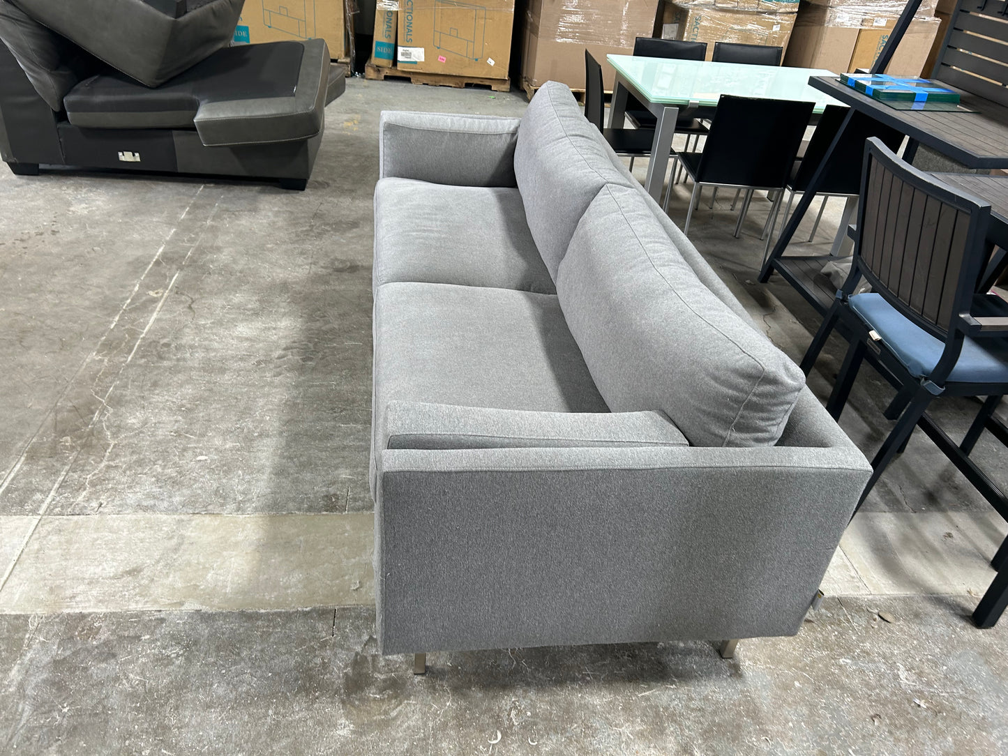 BenchMade Modern Light Gray 90” Skinny Fat Sofa
