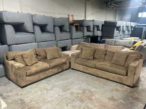 Crate & Barrel 2-Pc Taupe Axis Sofa Set