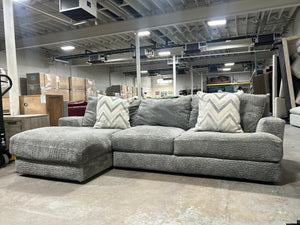 ULTRA PLUSH 2-Pc Light Gray Chaise Sectional