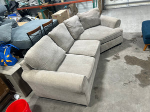 2-Pc Taupe Chenille Cuddler Sectional